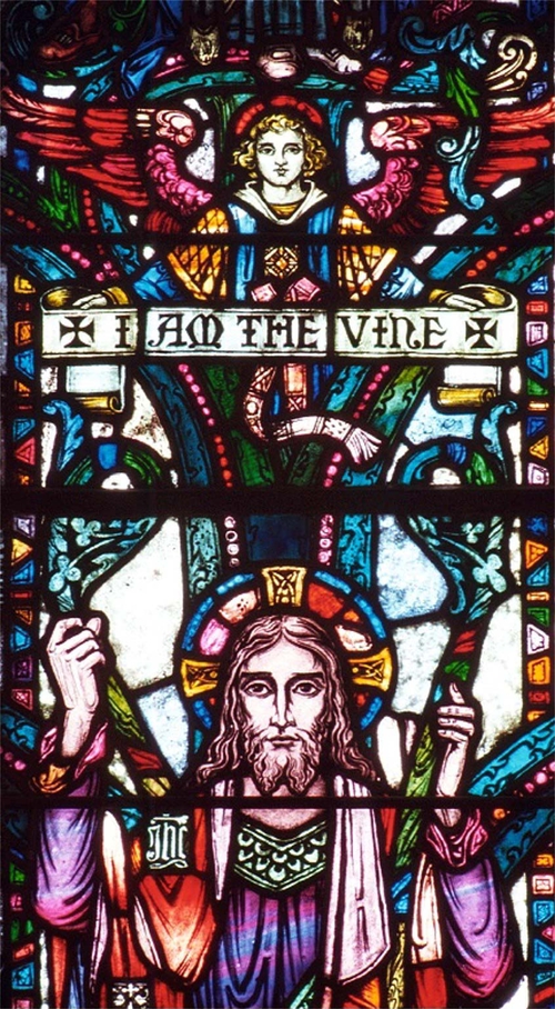 I Am The Vine Stained Glass Window